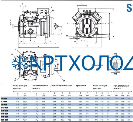 Компрессор S15-56Y (R-404A, R-507, R-134a, R-407C LBP) Frascold