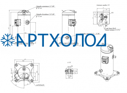 Компрессор спиральный RCM09E5LT7CA (141R8861) Ридан Компрессор спиральный RCM09E5LT7CA (141R8861) Ридан