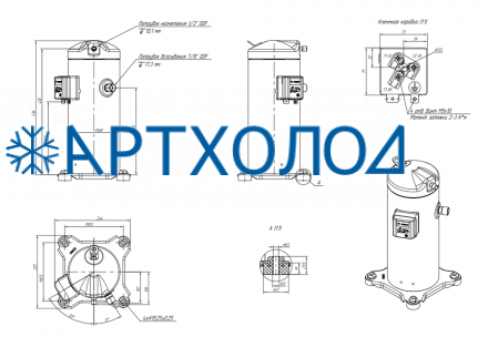 Компрессор спиральный RCH82C4LB7CA (141R1724) Ридан