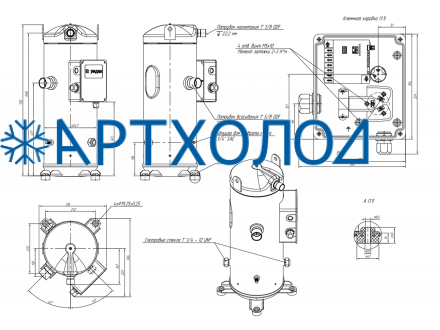 Компрессор спиральный RCZ360T4WB7CA (141R0442) Ридан