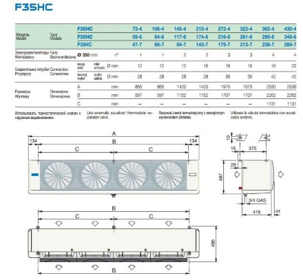 Потолочный воздухоохладитель F35HC143E7 LU-VE
