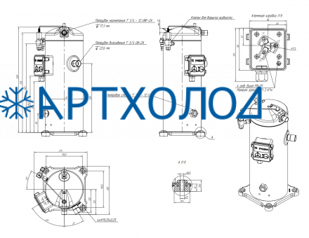 Компрессор спиральный RCL28E4LT8CA (141R9543) Ридан