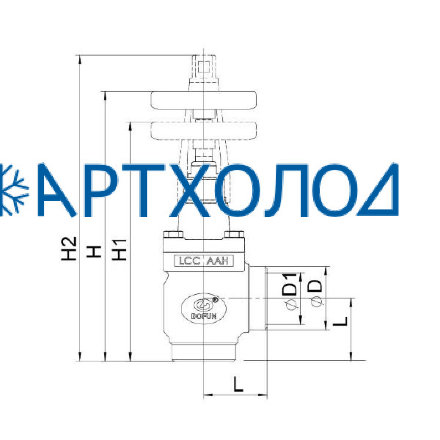 Запорный вентиль угловой SVD-A DN20 (комплектация с маховиком) Dofun Запорный вентиль угловой SVD-A DN20 (комплектация с маховиком) Dofun