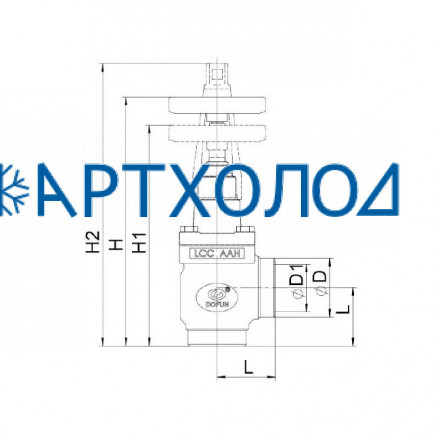 Обратно-запорный клапан SCV-HA DN150 63 бар, угловой (комплектация с маховиком) Dofun Обратно-запорный клапан SCV-HA DN150 63 бар, угловой (комплектация с маховиком) Dofun