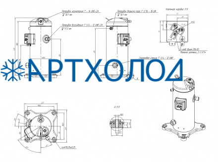 Компрессор спиральный RCL08E4LT9CA (141R9749) Ридан