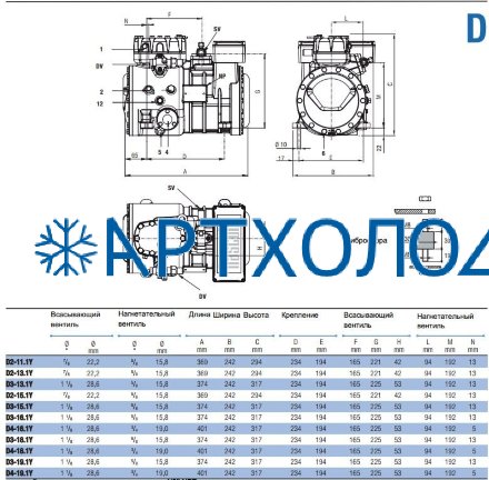 Компрессор D3-13.1Y (R-404A, R-507, R-134a, R-407C MBP) Frascold