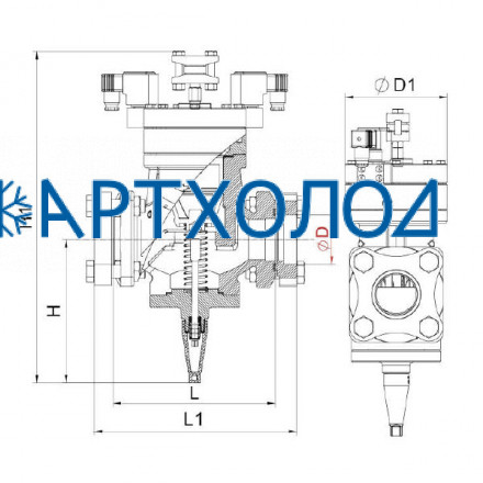 Двухступенчатый электромагнитный пневматический клапан (NO) DGPV-2N DN100  Dofun