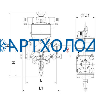 Двухступенчатый электромагнитный пневматический клапан (NO) DGPV-2C DN125  Dofun