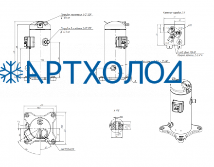 Компрессор спиральный RCM38E4LT7CA (141R8828) Ридан Компрессор спиральный RCM38E4LT7CA (141R8828) Ридан