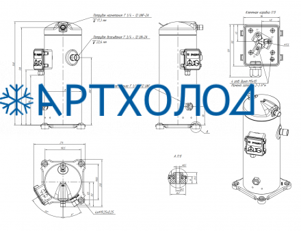 Компрессор спиральный RCM88E4LT7CA (141R8839) Ридан Компрессор спиральный RCM88E4LT7CA (141R8839) Ридан